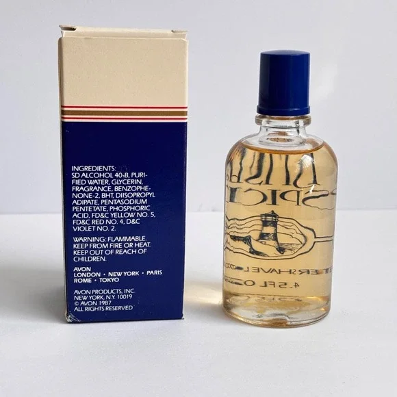 Avon Brisk Spice 1987 Version Splash Liquid After Shave Lotion 4.5 oz New in Box - Picture 2 of 3